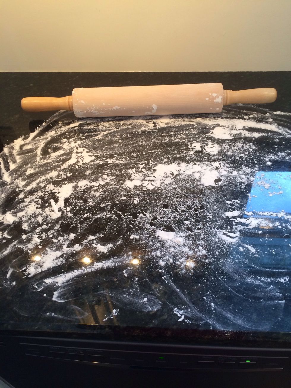 Put flour on surface so the dough doesn't stick when you roll it out.