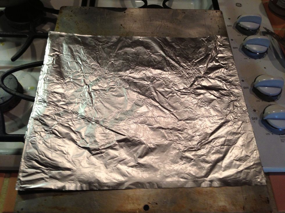 Put foil around sheet pan.