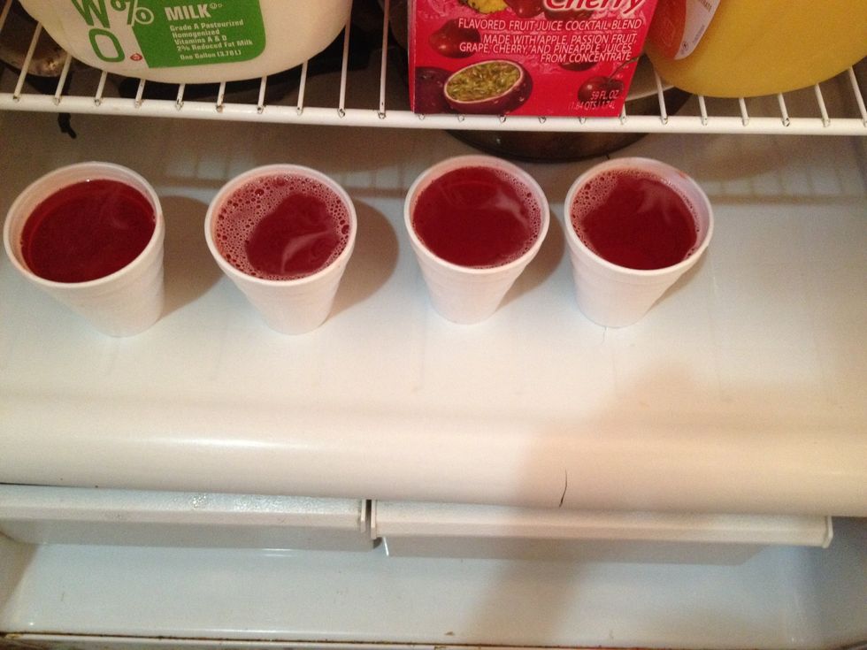 Put four cup into refrigerator