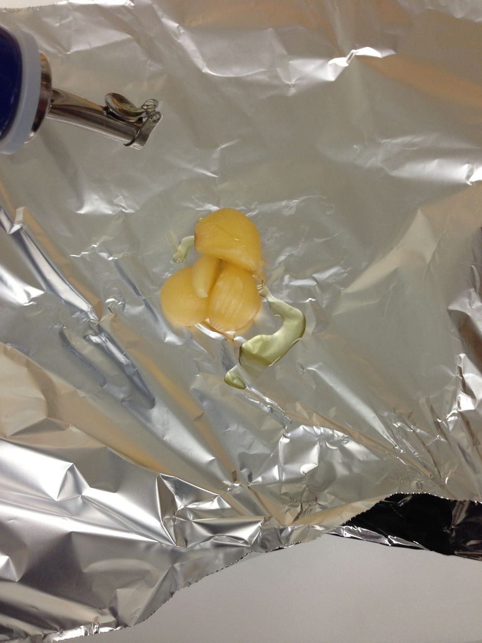 Put garlic on a separate piece of foil.