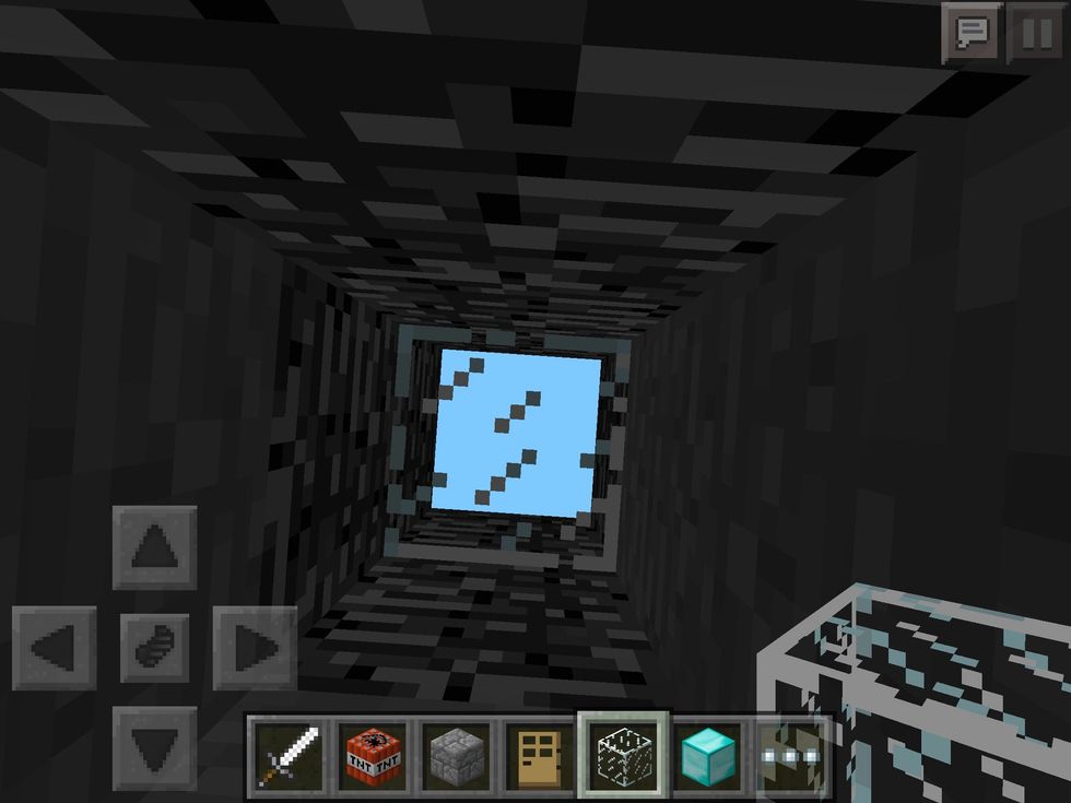 Put glass just before the "other side".