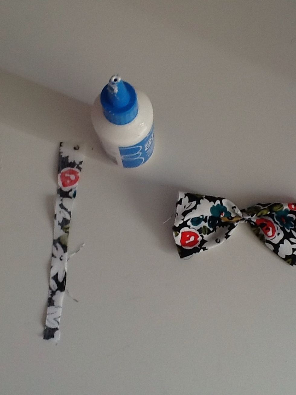 Put glue down your strip.