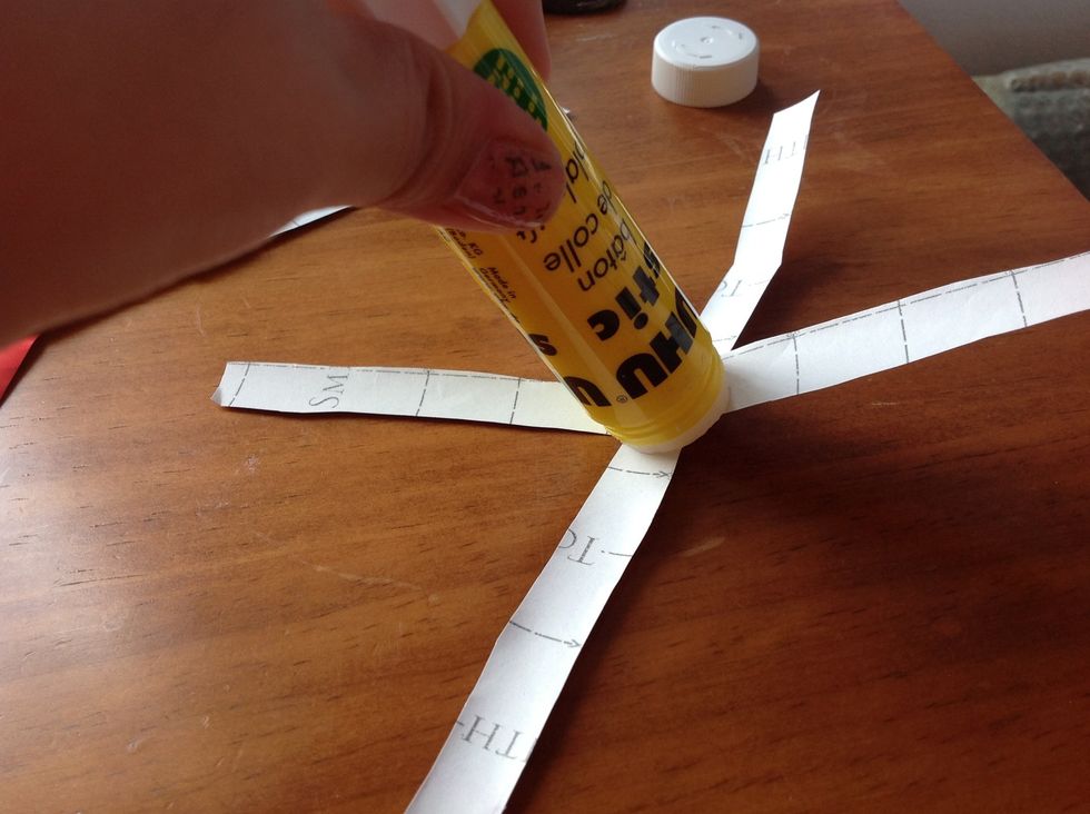 Put glue in the middle portion.