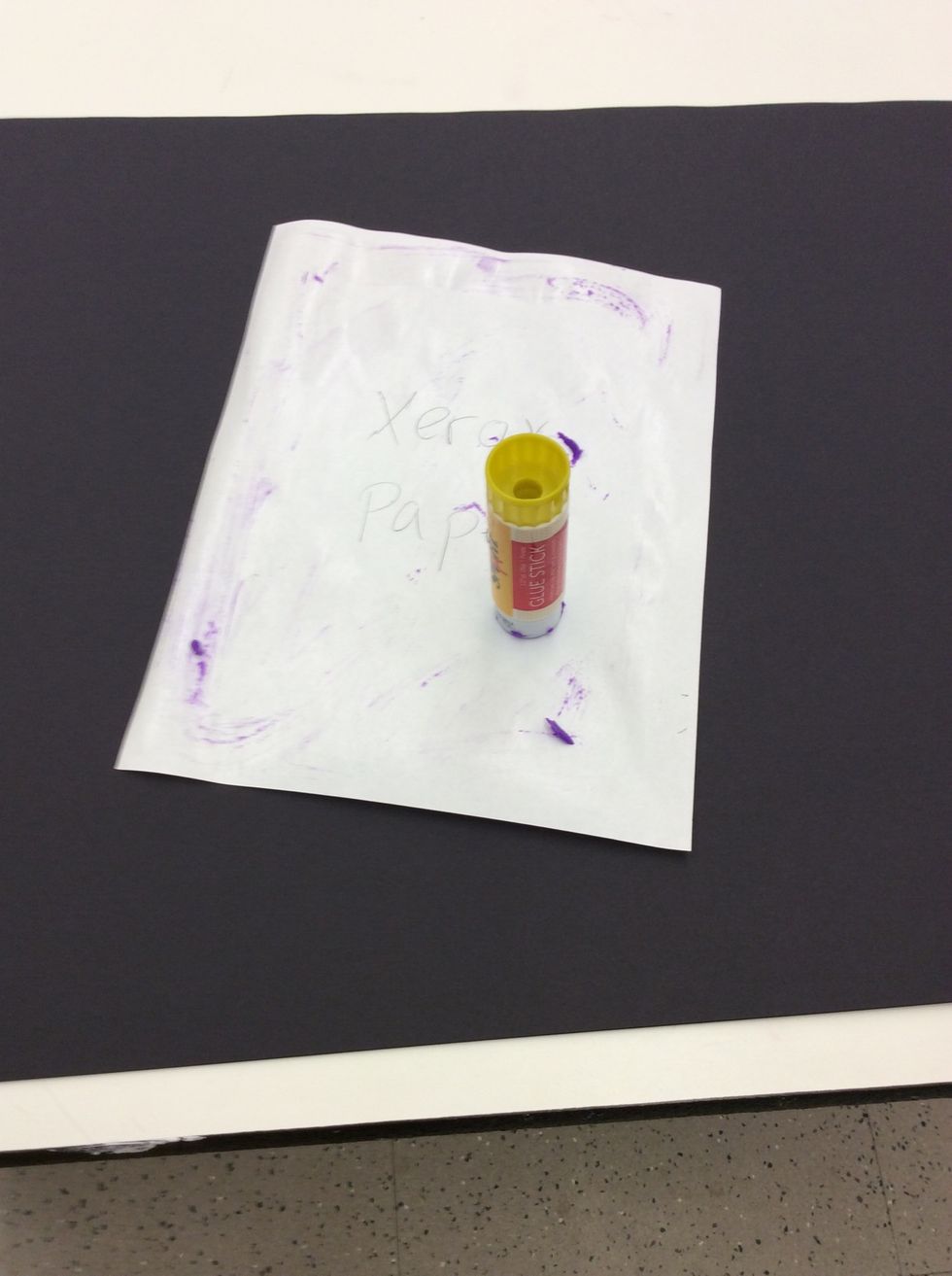Put glue on entire Xerox paper.