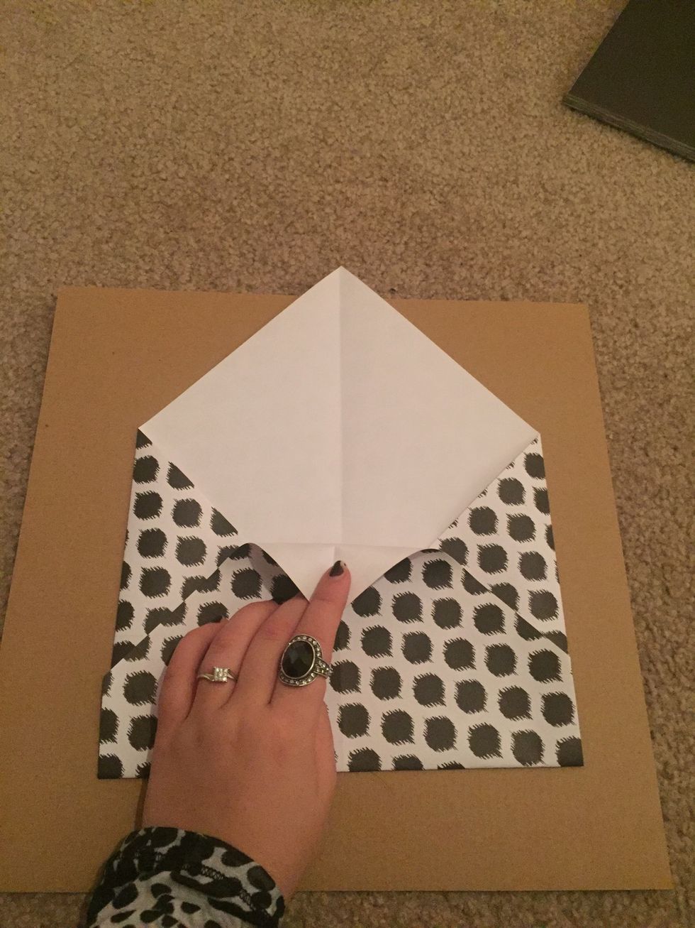 Put glue where my finger is pointing.