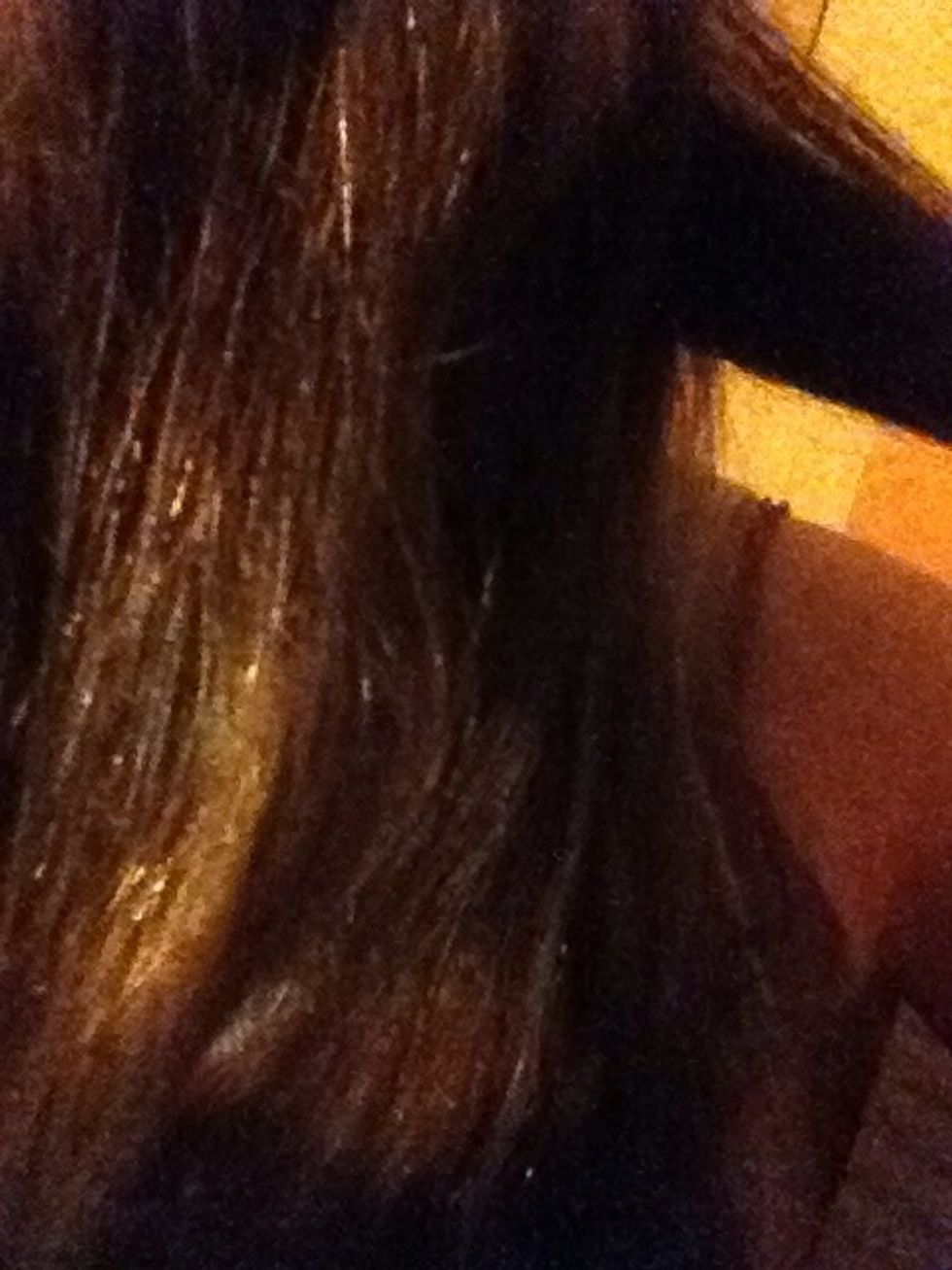 Put hair in three strands. Sooo sorry about the terrible pics it's hard to do this myself