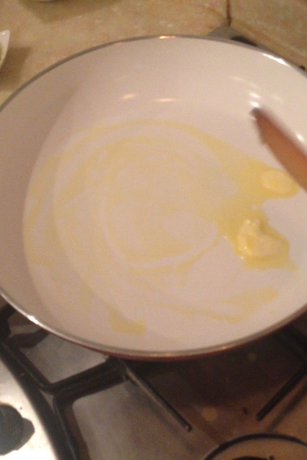 Put half of the butter in the pan