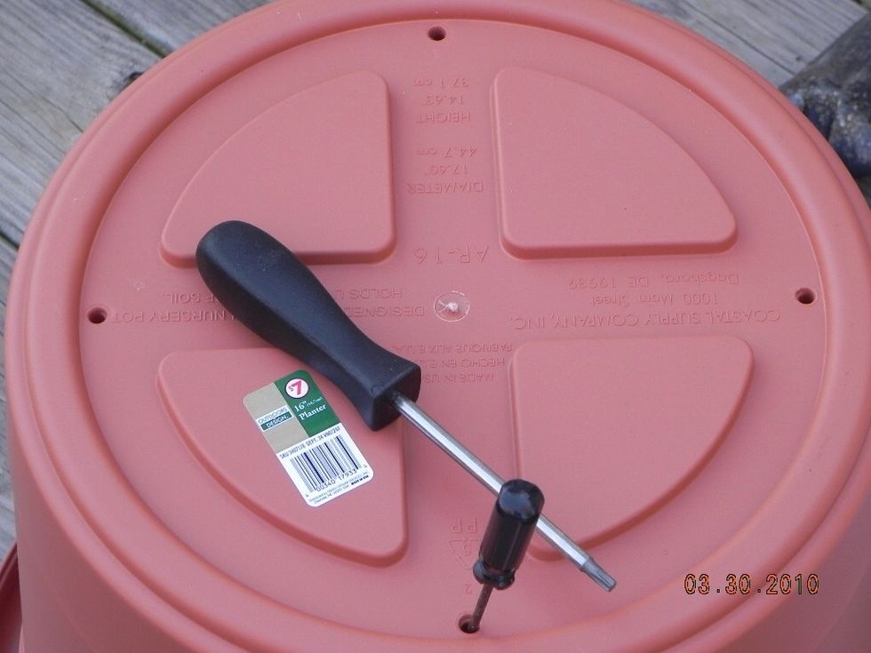 Put holes in the bottom of your container for drainage so your plant roots do not stand in water - which can lead to root rot. This pot cost only $7, so you don't have to spend a lot on pots.
