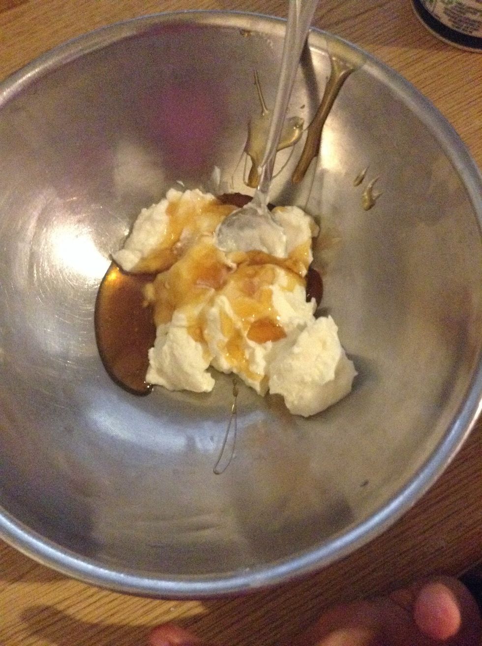 Put honey and yogurt into a bowl and mix