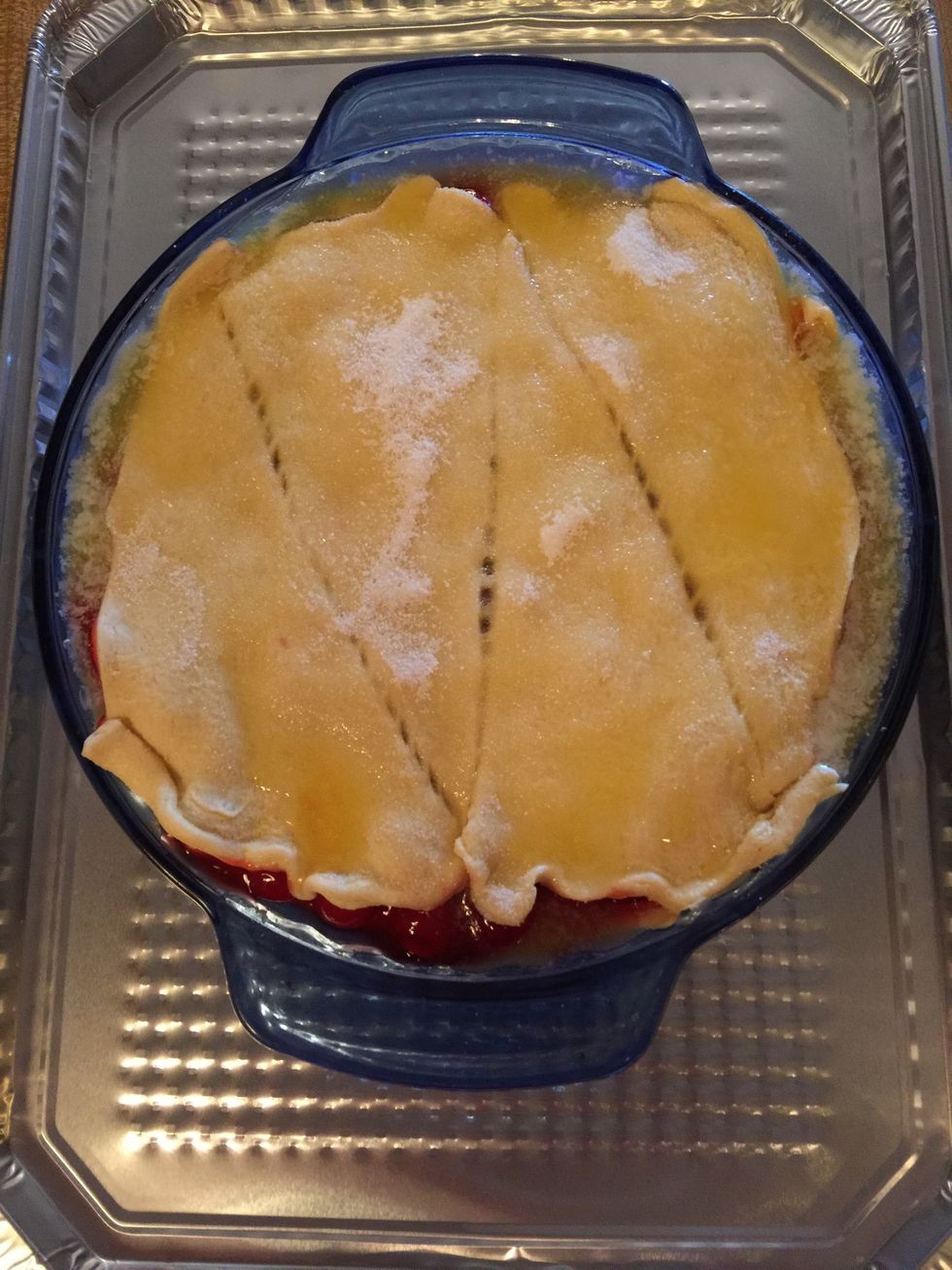 Put in a 350 degree oven for 30-45 minutes
