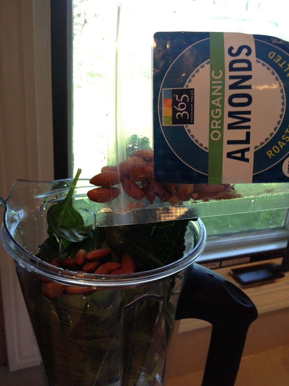 Put in a handful of almonds.