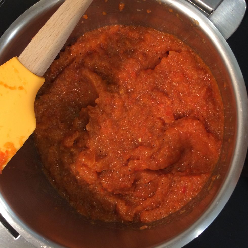 Put in a pot and cook on medium low heat.