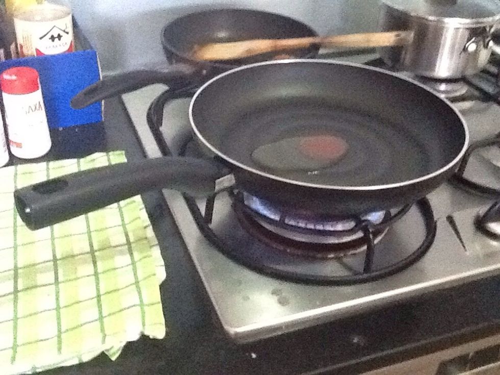 Put in around 1 tablespoon of olive oil on medium heat.