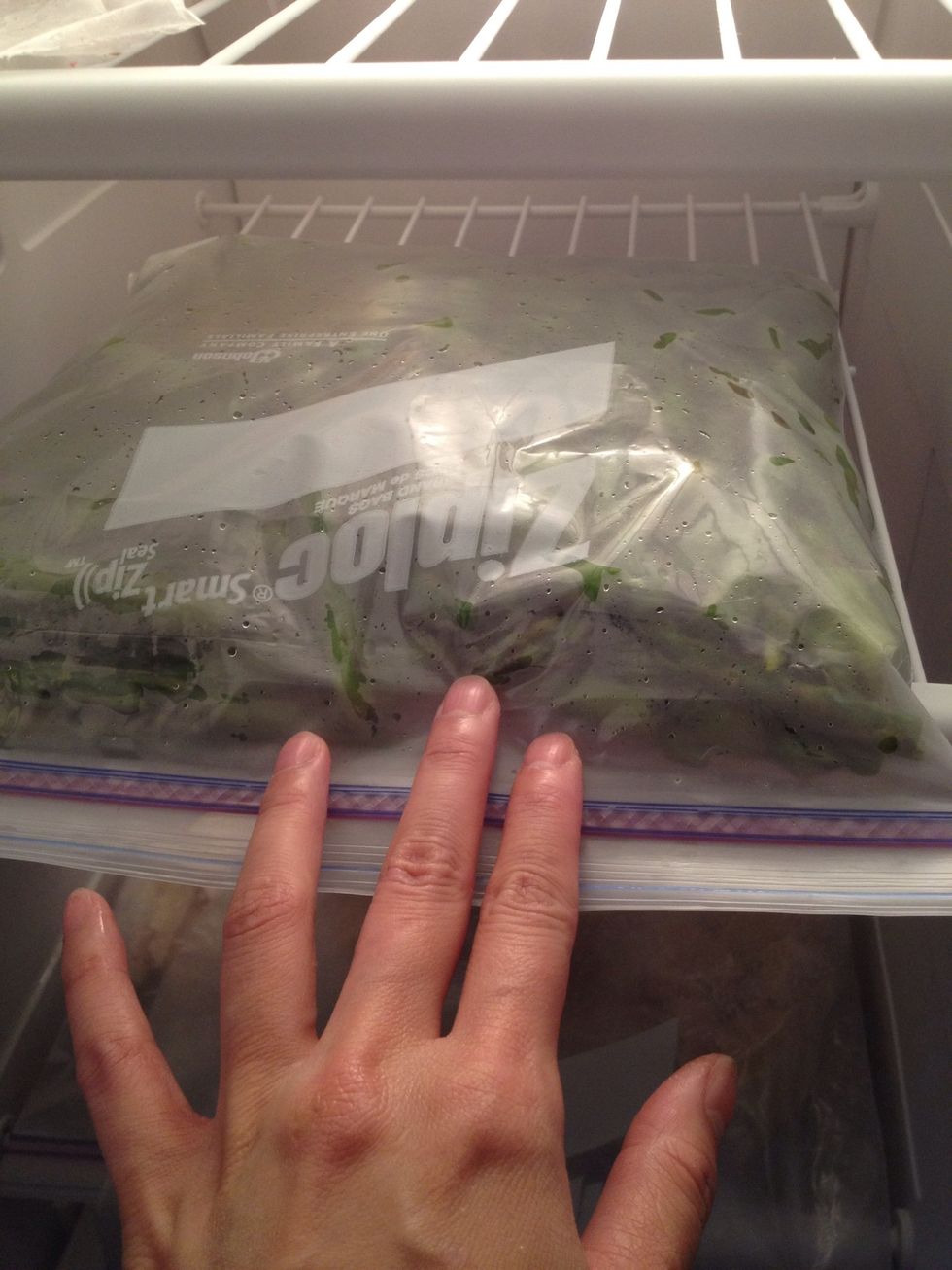 Put in freezer and safe for future use. They will taste like  fresh asparagus!
