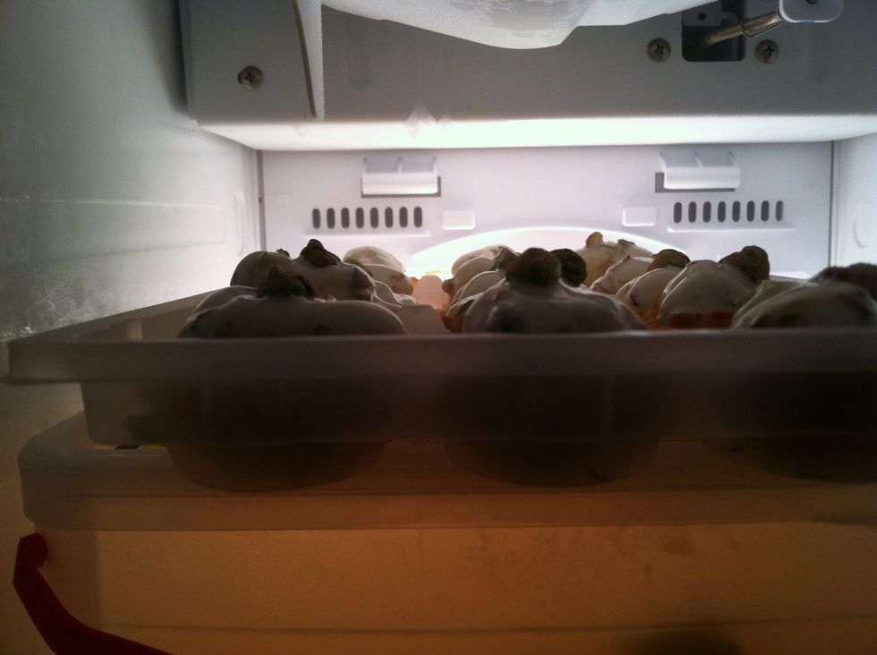 Put in freezer to get ice cream hard again