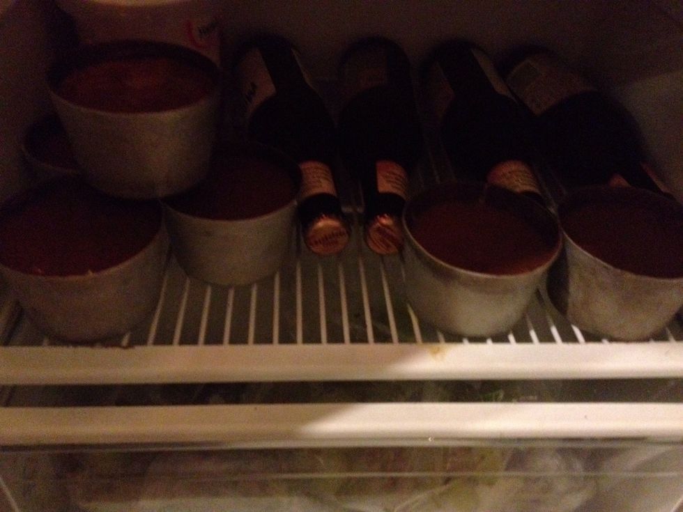 Put in fridge for 20minutes to set, or freeze for another time