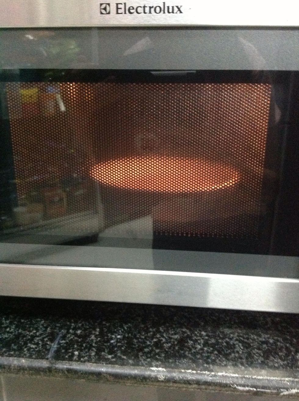 Put in microwave 1 minute