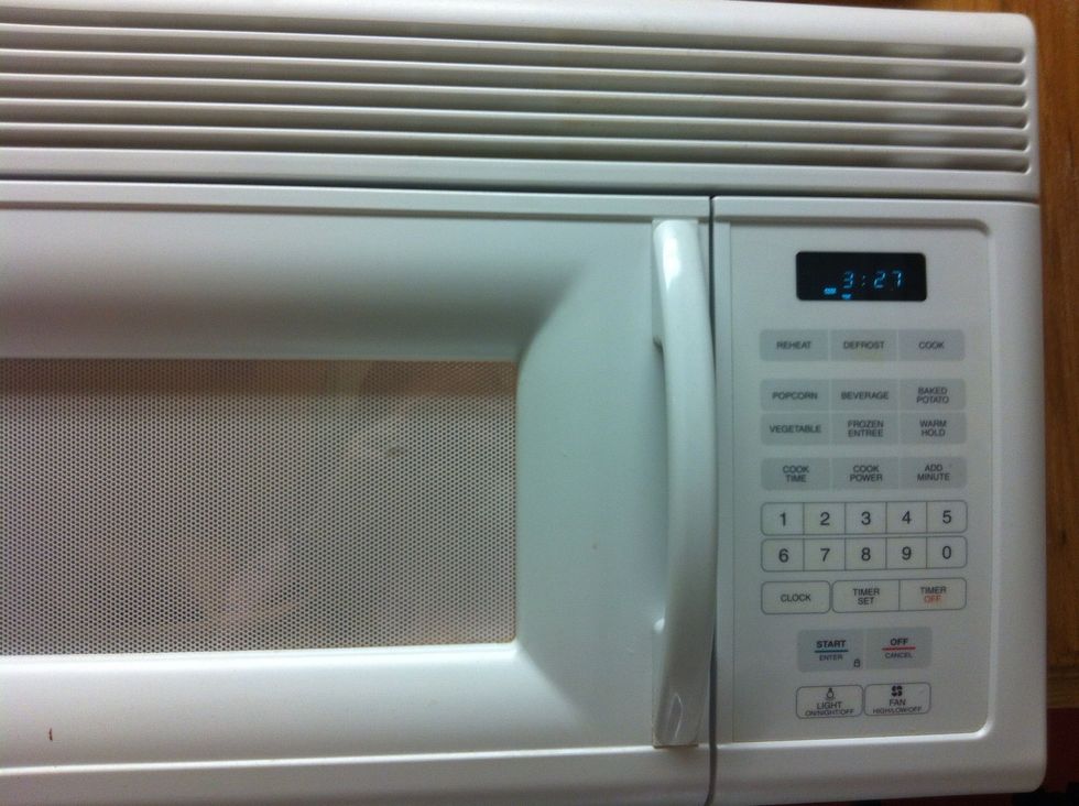 Put in microwave for 3 min (add 30 seconds for each additional potato)