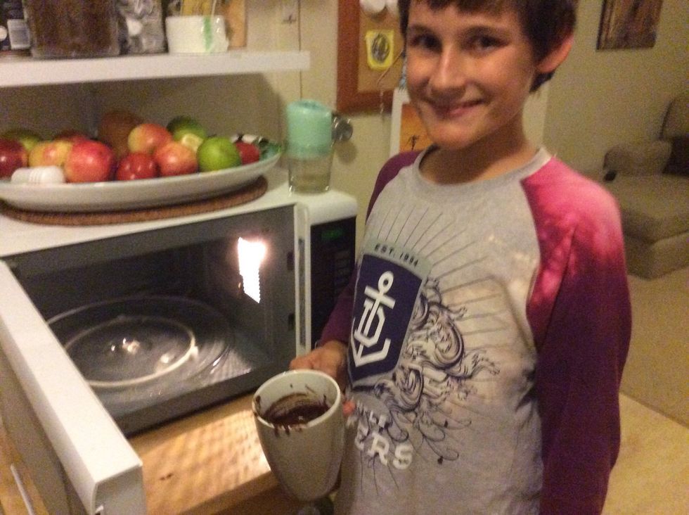 Put in microwave for 70 seconds