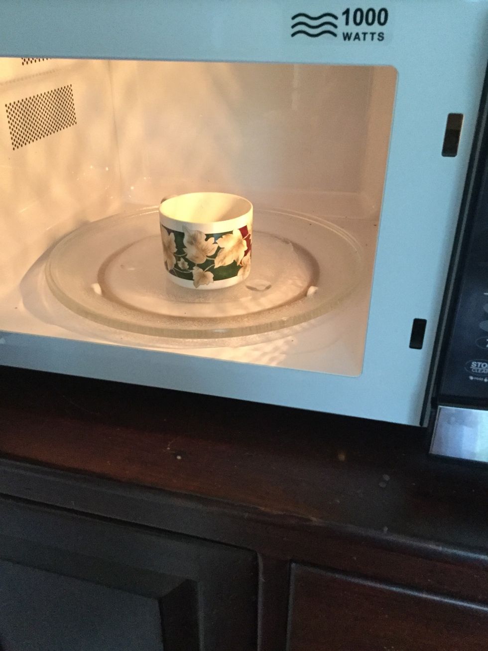 Put in microwave for three or more minutes