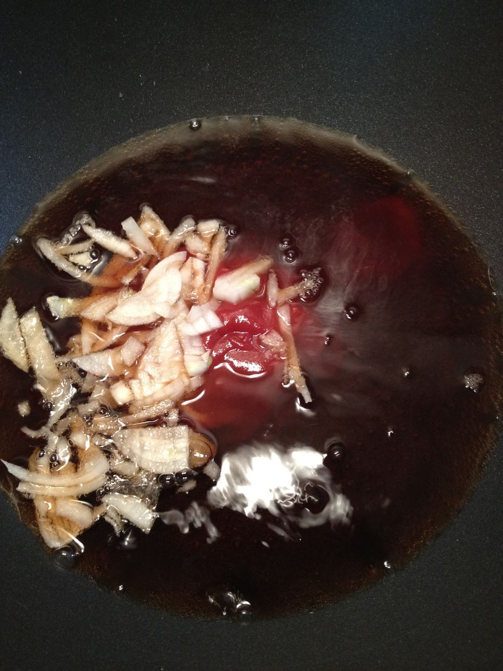 Put in onion strips.