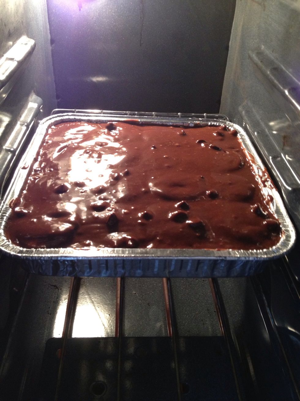 Put in oven at 325 for 45 mins