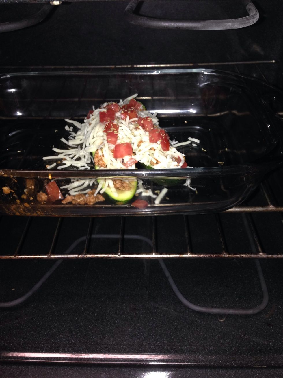 put in oven for 5-10 min