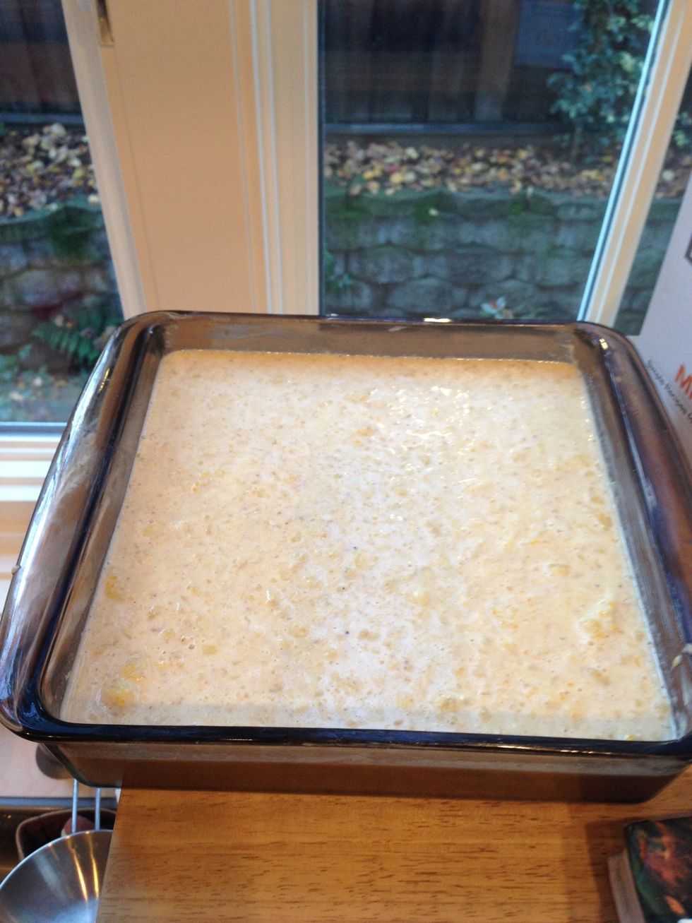 Put in pan and bake for 50 minutes