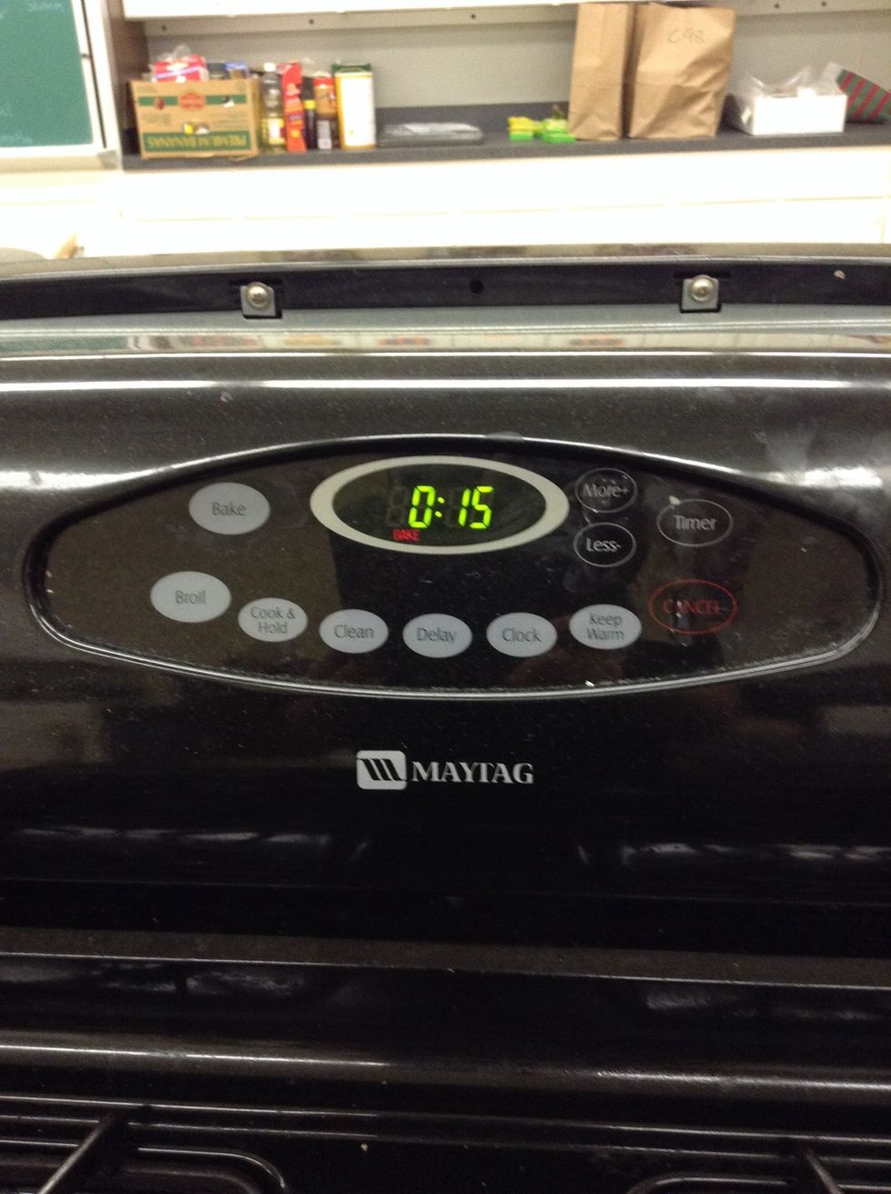 Put in preheated oven and bake for 15 minutes