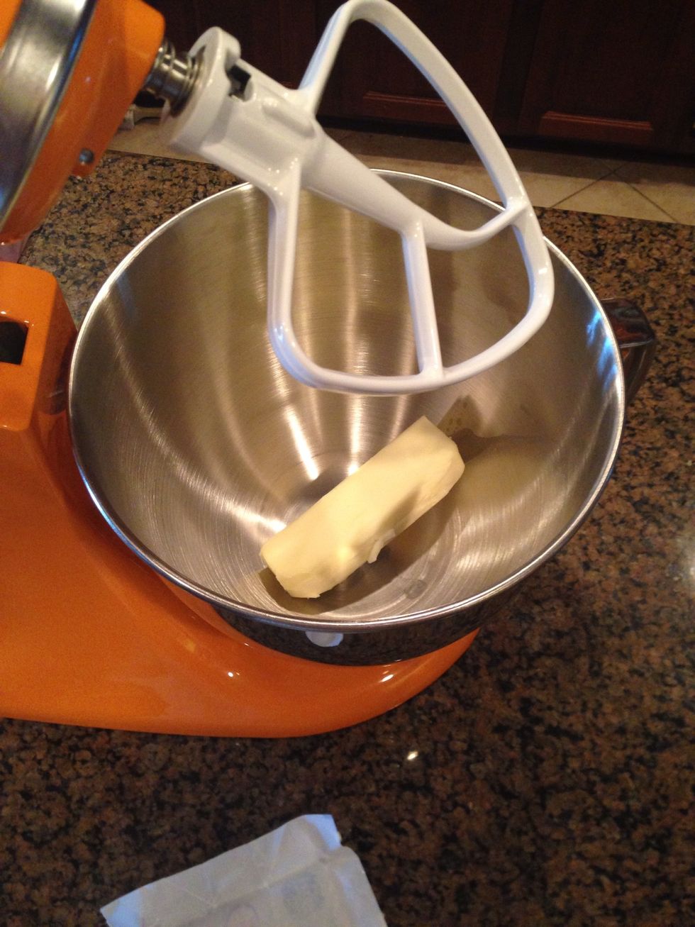 Put in the 1/2 Cup of softened butter