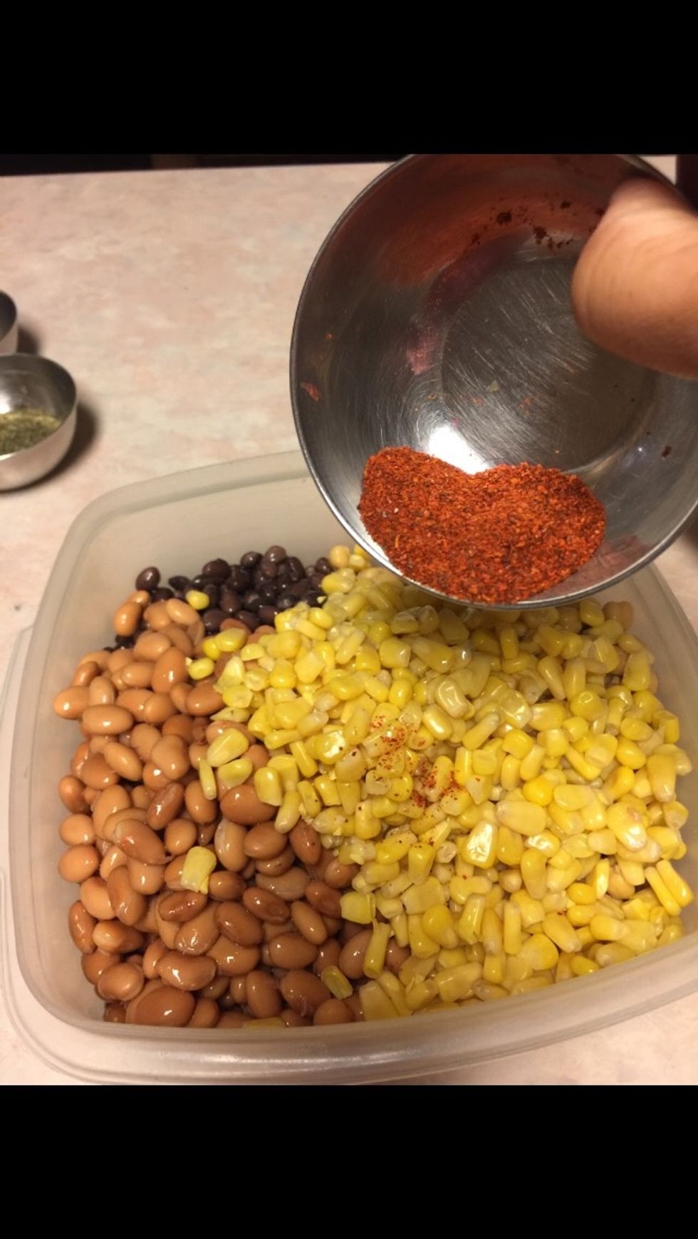 Put in the chilli powder