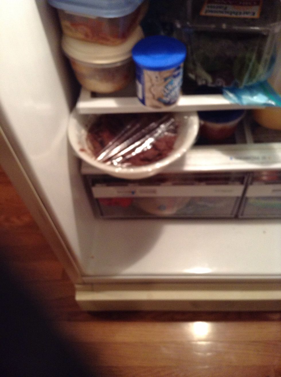 Put in the fridge for three hours.