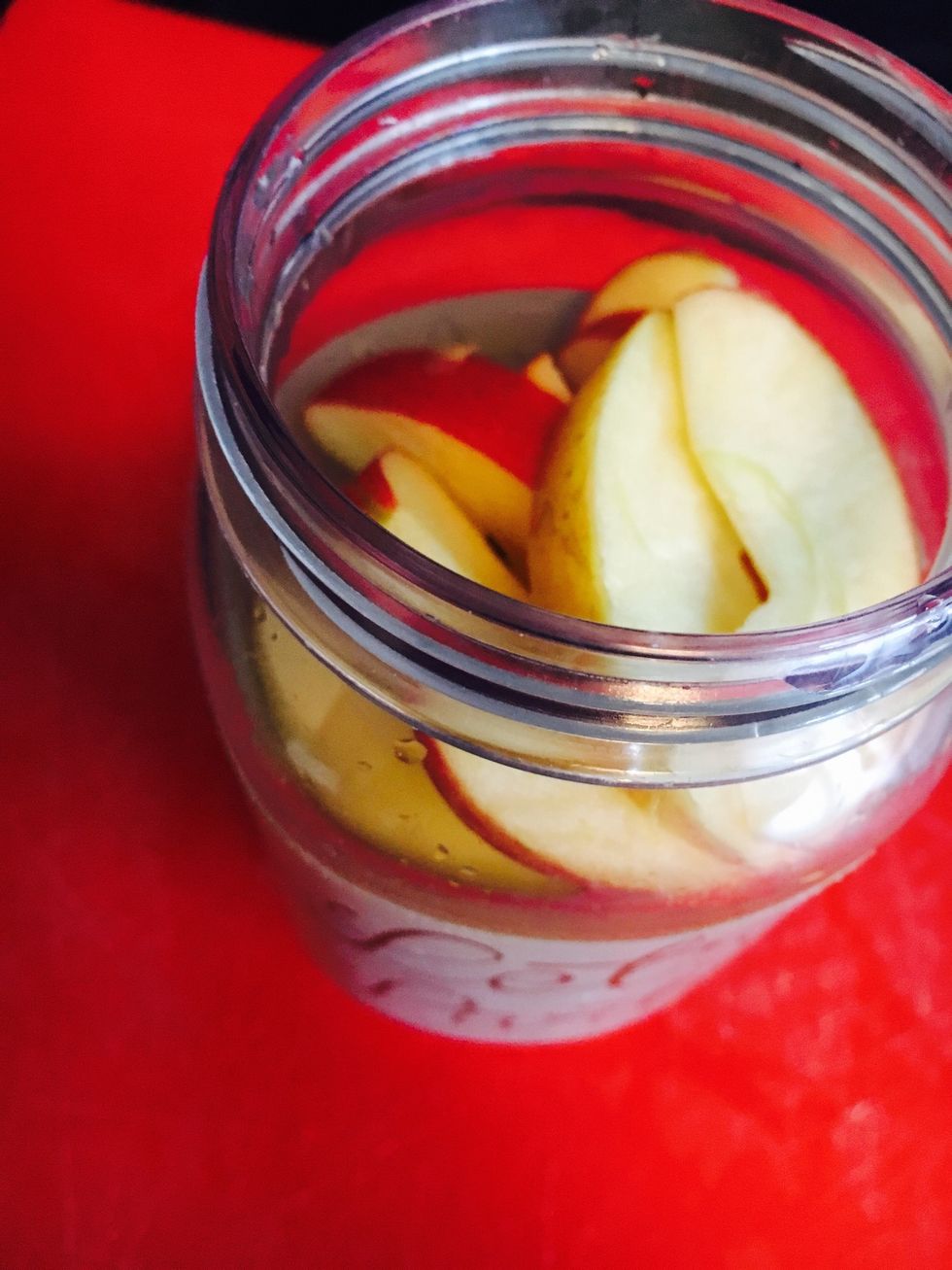 Put in the glass/jar with ice