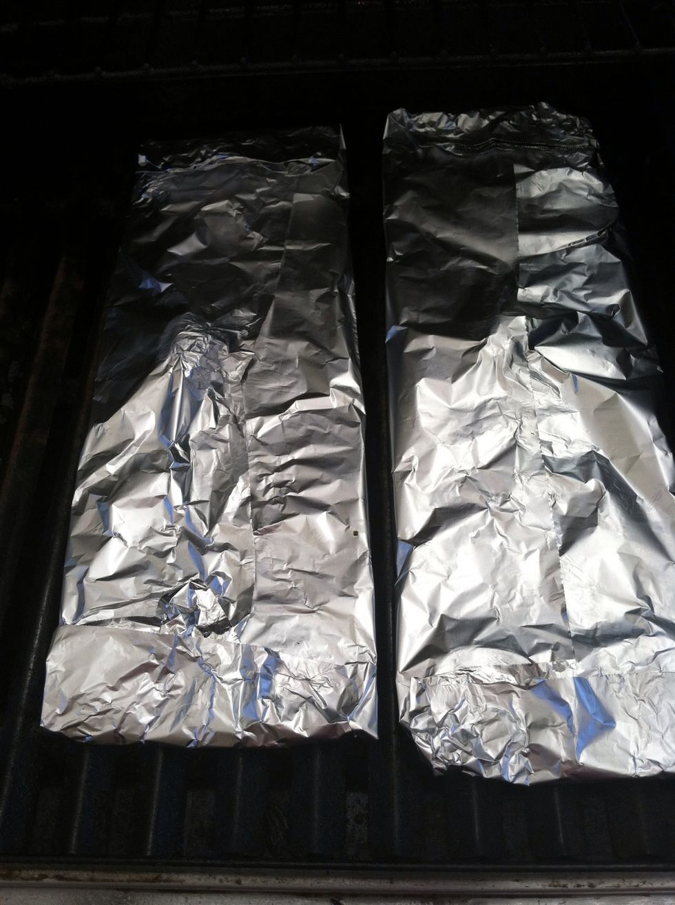 Put in the grill, mine took about 10 mins on each side on low heat. After 10 mins turn the potatoes around