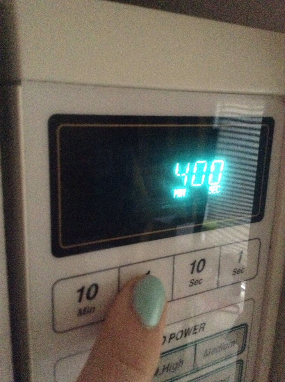 Put in the microwave on high for 4 minutes