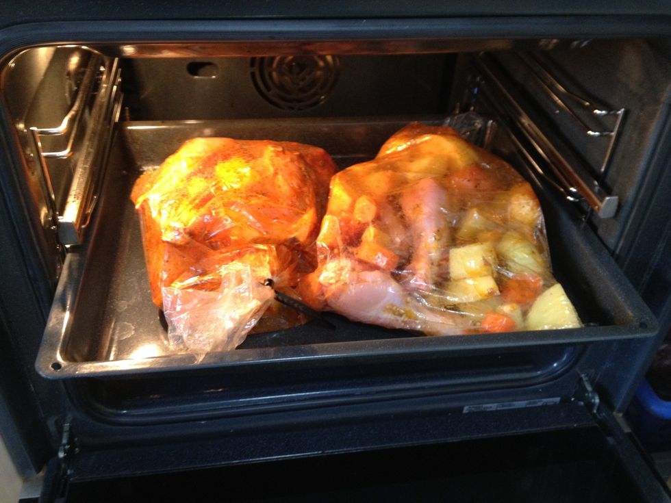 Put in the oven for 75 min