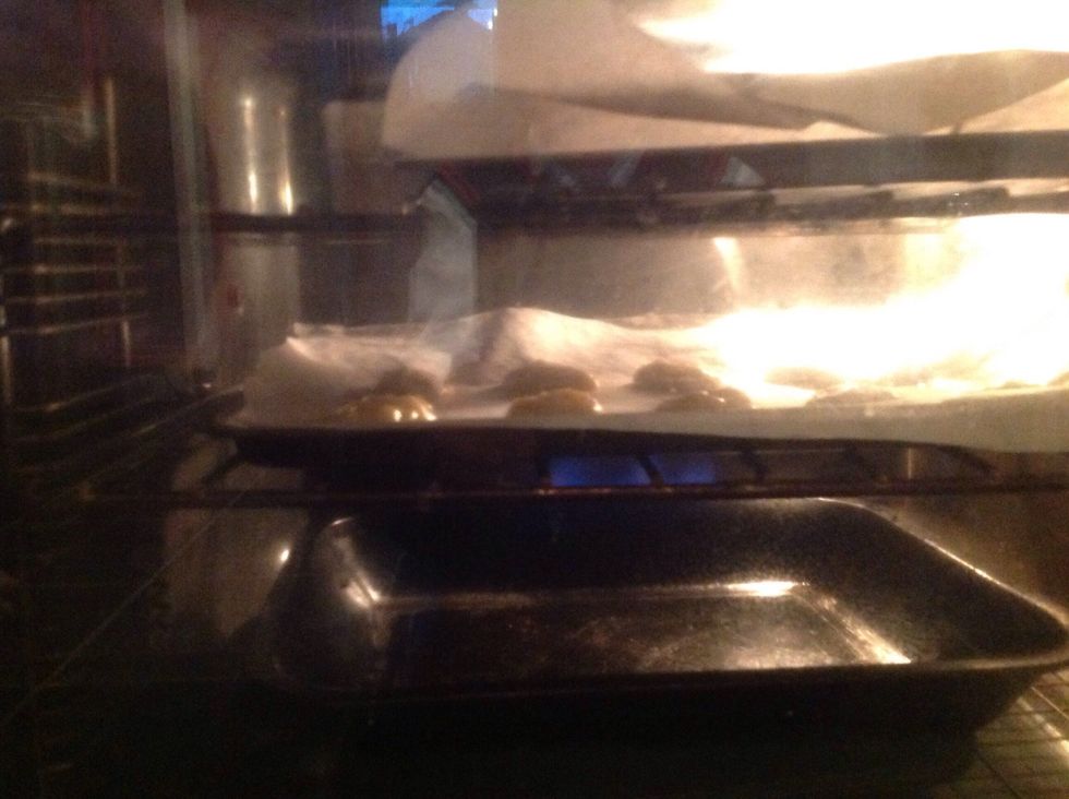 Put in the oven until light golden brown