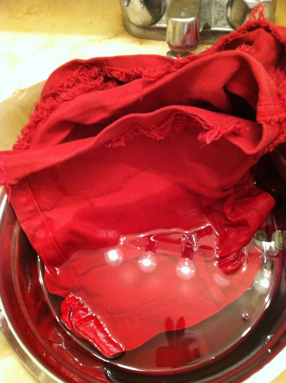 Put in the shorts as how far up you want it to bleach