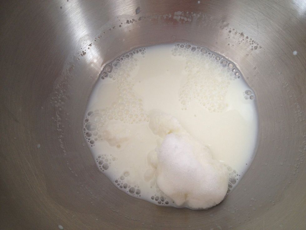 Put in your snow a cup at a time and whisk it in.