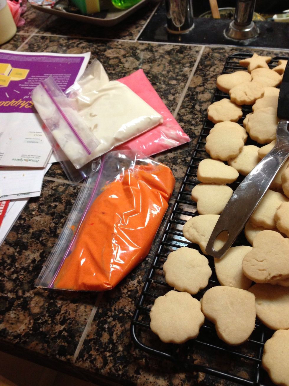 Put in ziplock baggies cut corner