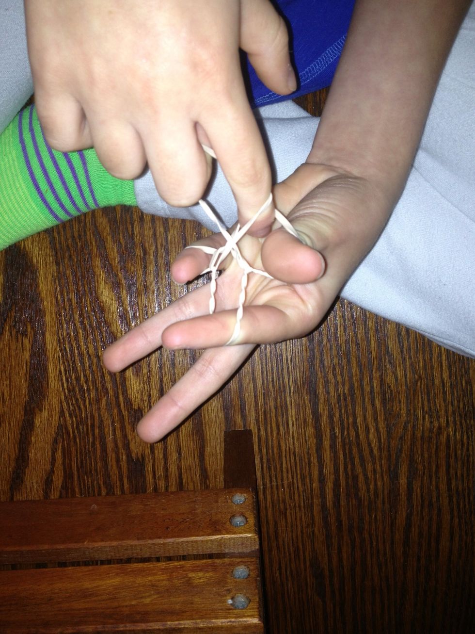 Put index finger in thumb hole