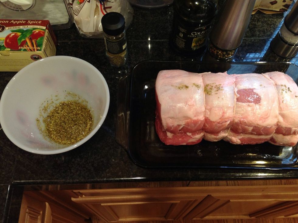 Put ingredients into bowl, and mix well. Apply all over the pork using hands (I use gloves here.)