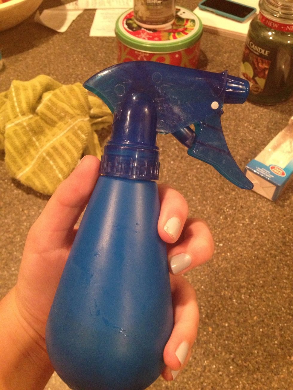 put into spray bottle and done! spray this on your hair while it's damp after a shower, it will leave a very nice light earthy smell :)