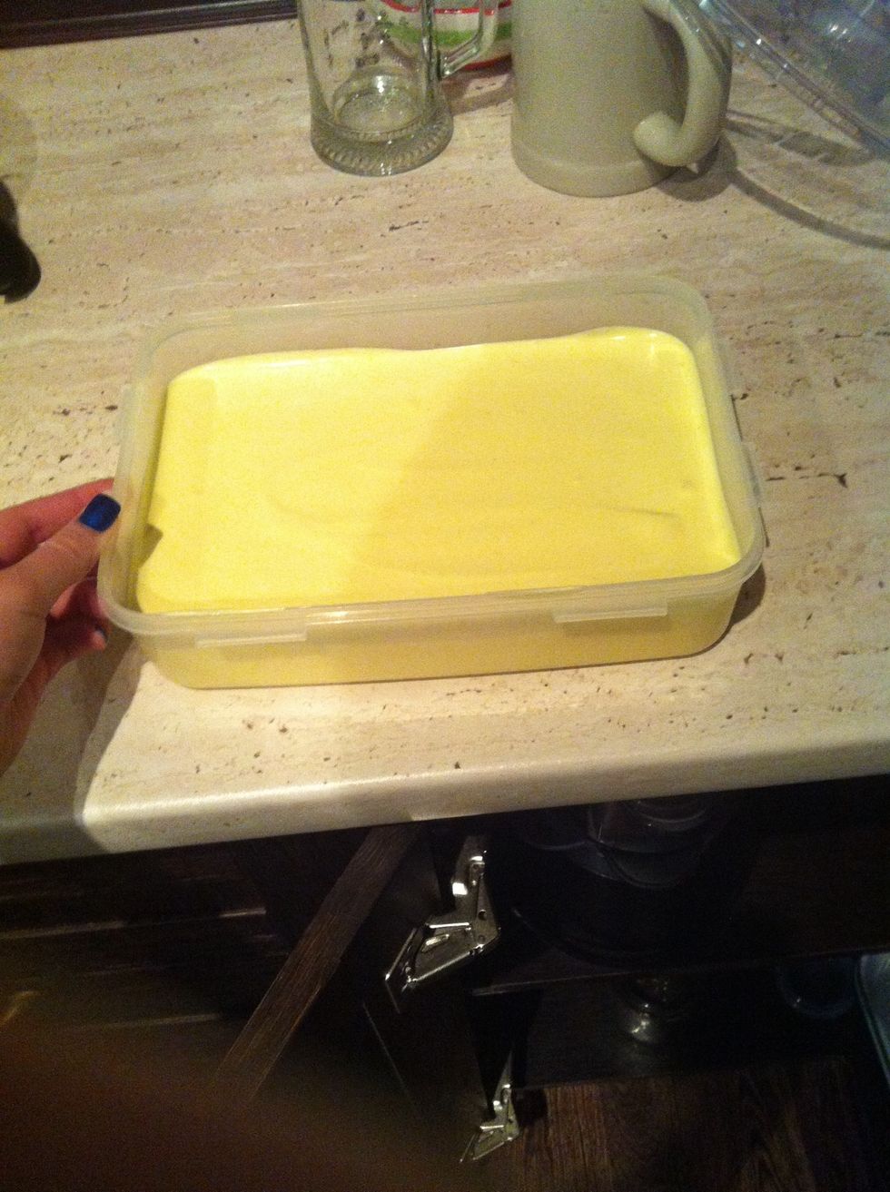 Put into the bowl and pop into the freezer for the night \ud83c\udf19\ud83d\ude4c