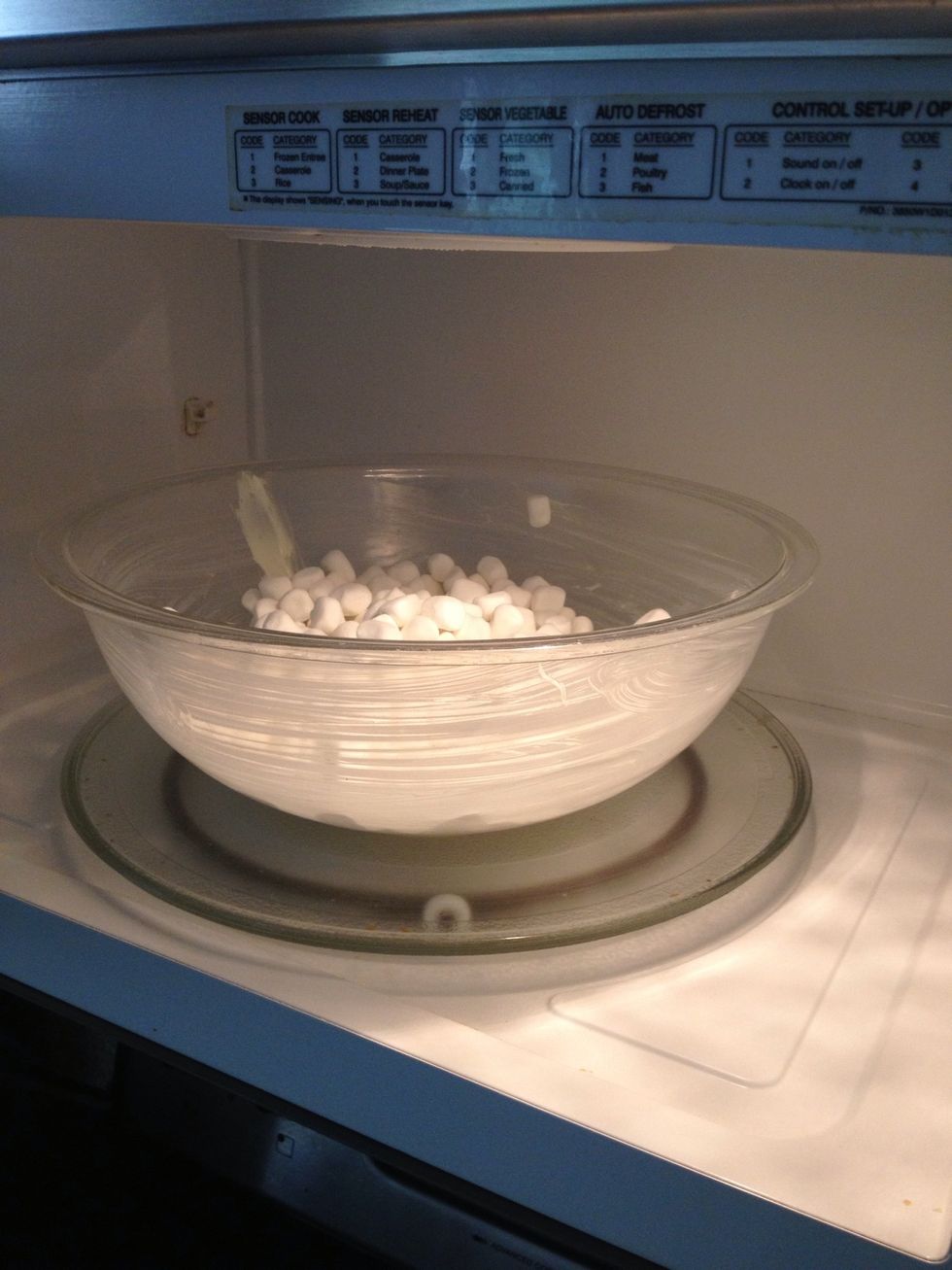 Put into the microwave and heat for two minutes approximately.