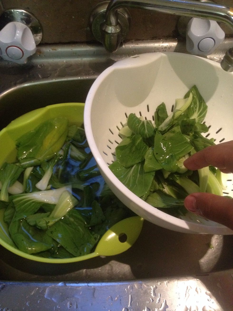 Put it back in to the strainer.