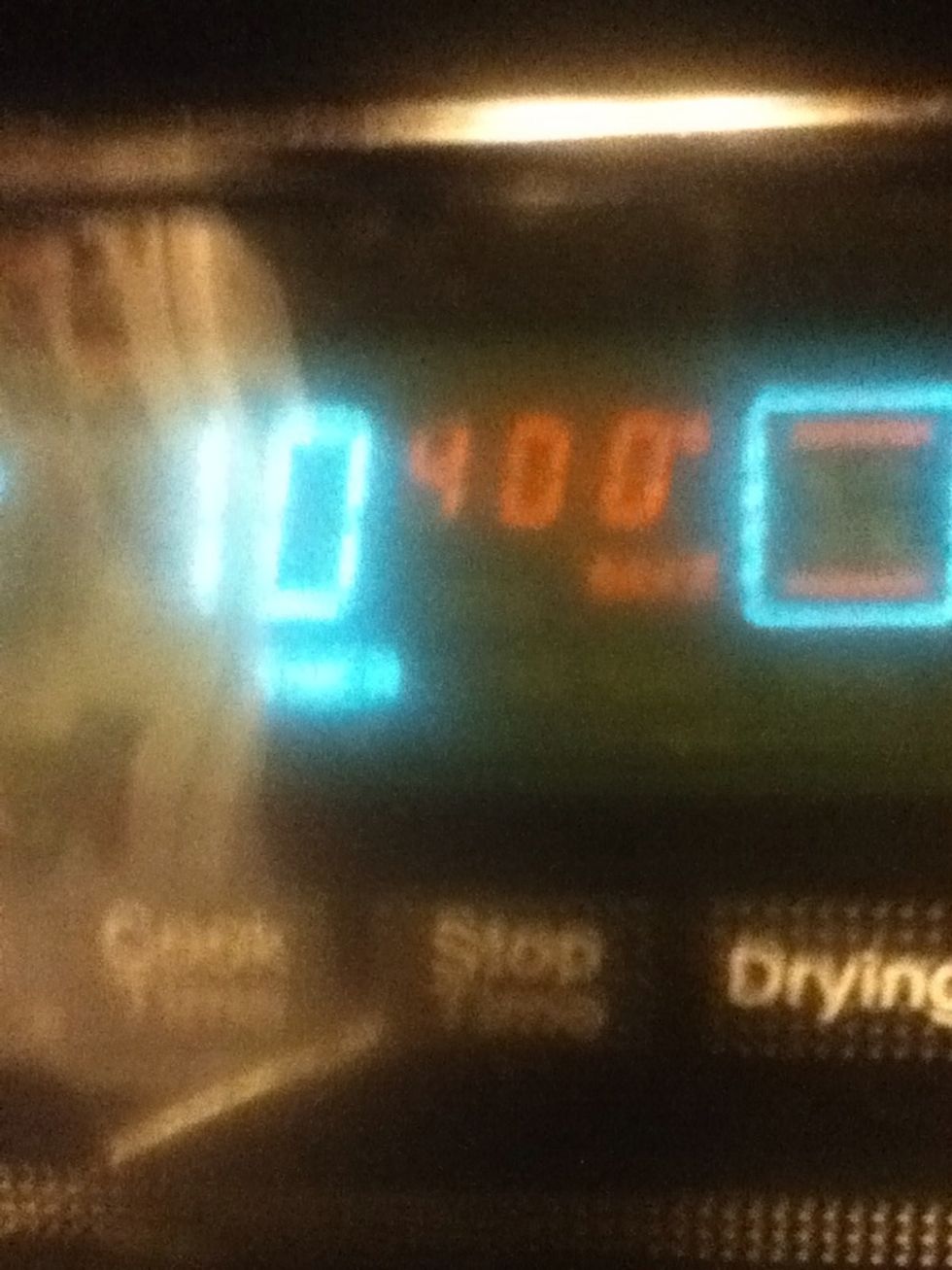 Put it in at 400 for 10 min.