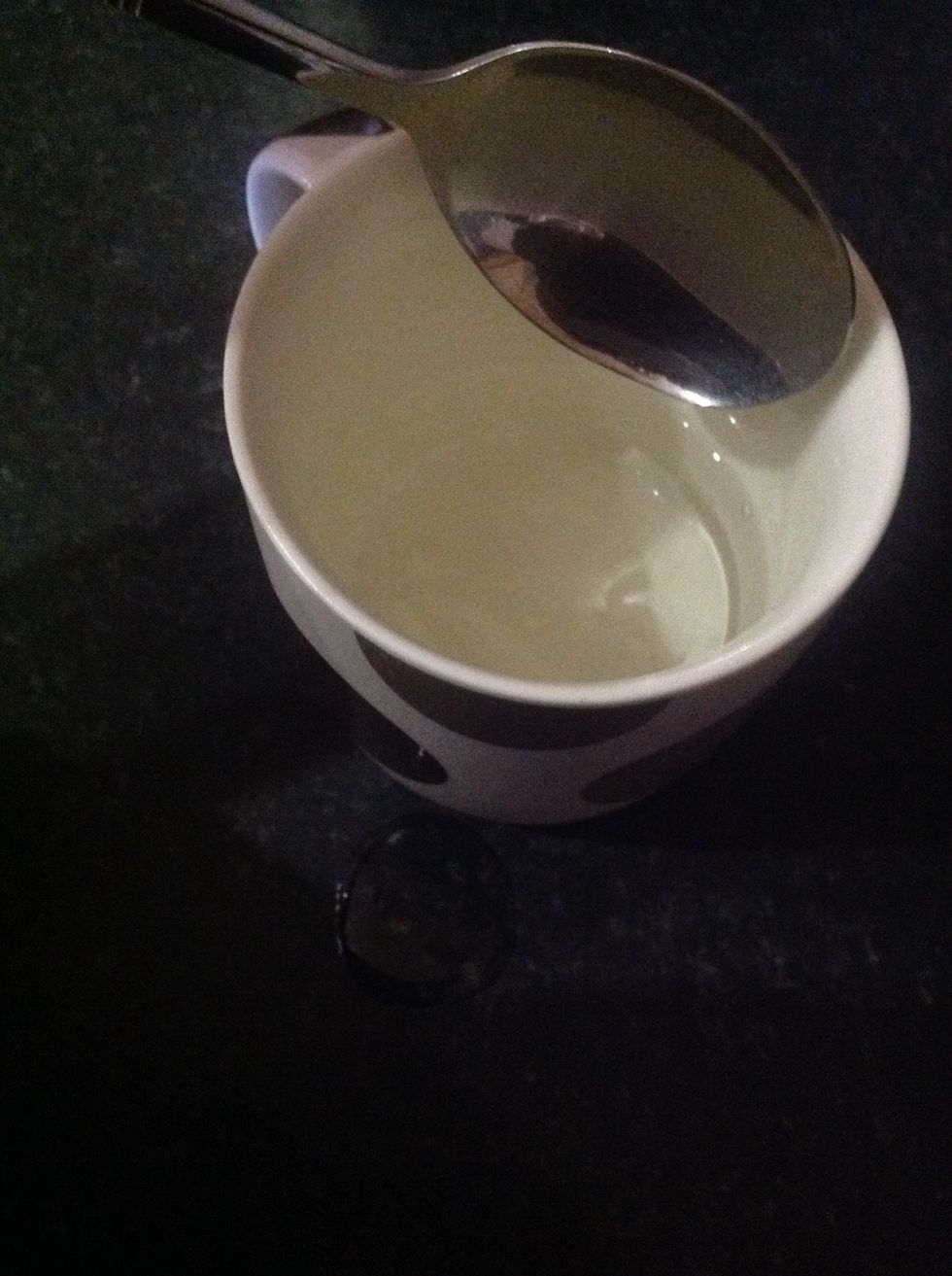 Put it in the 1/4 cup of water