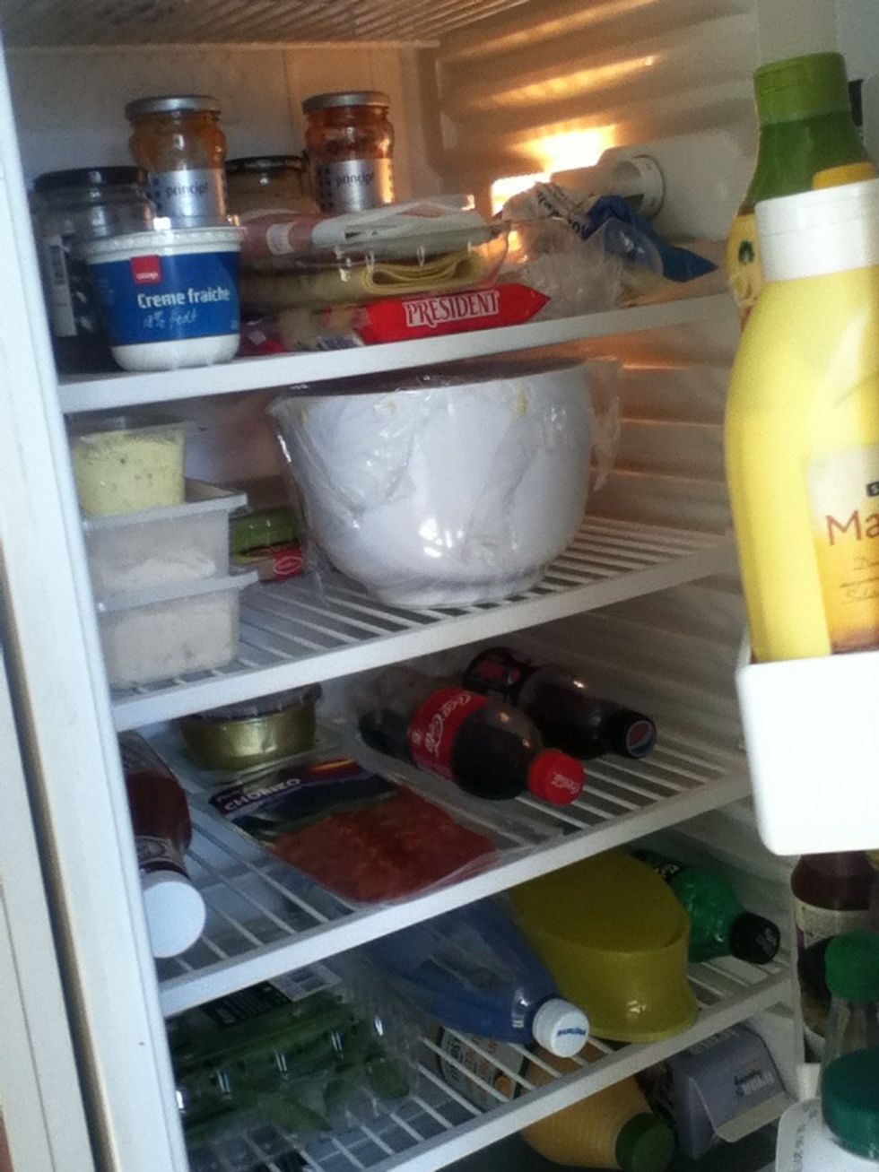 Put it in the fridge  for a half an hour.