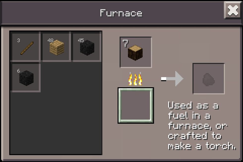 Put it in the furnace to make charcoal